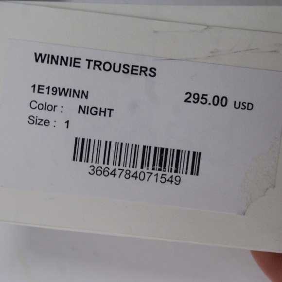 NWT BA&SH 1 US 6 Blue Cotton Stretch Straight Leg Winnie Trousers Pants - Picture 6 of 8